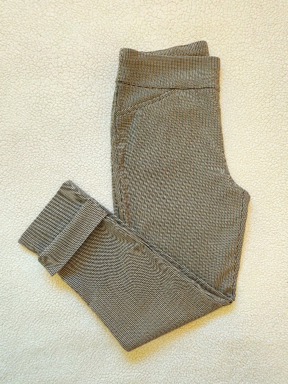 Chico's Perfect Stretch Ankle Plaid Pants Houndstooth Pull On Size 1,5 M 10